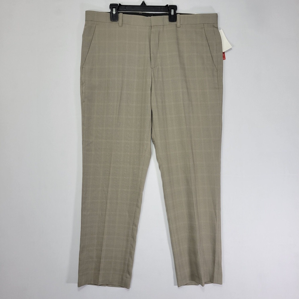 Perry Ellis Luxury Performance Men's Dress Pants Trousers Beige Size 36x30